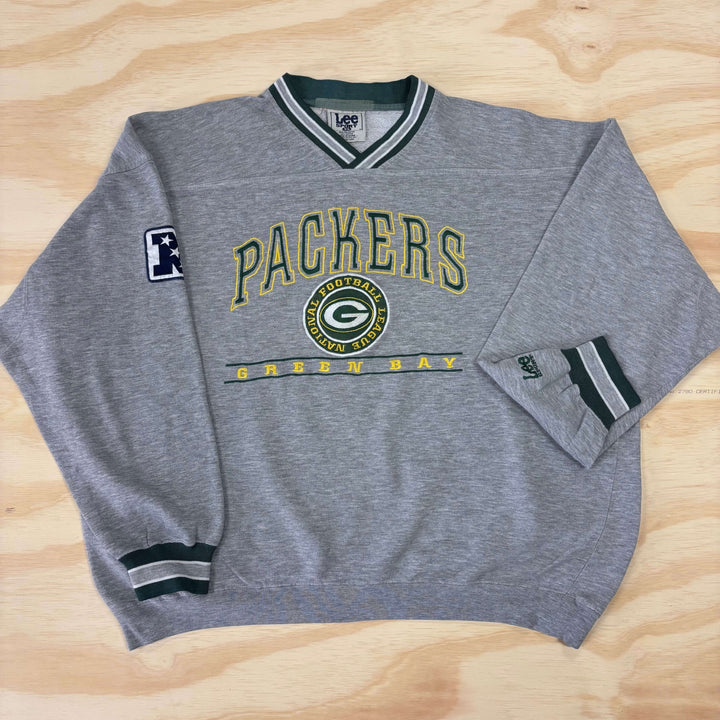VINTAGE GREEN BAY PACKERS V-NECK SWEATER DOUBLE EXTRA LARGE