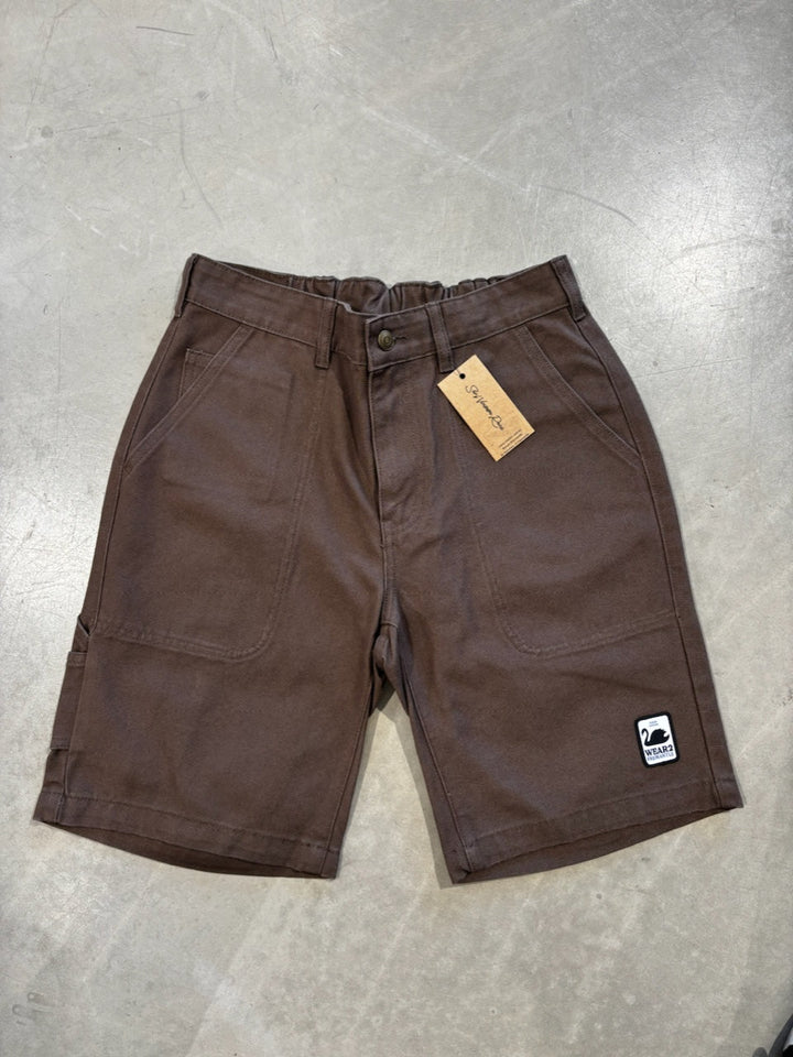 WEAR2 HEAVY CANVAS SHORTS WALNUT